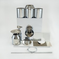 Vertikaalse isoleeritud roostevabast terasest korstna komplekt Ø 80/180 mm - 3 meetrit