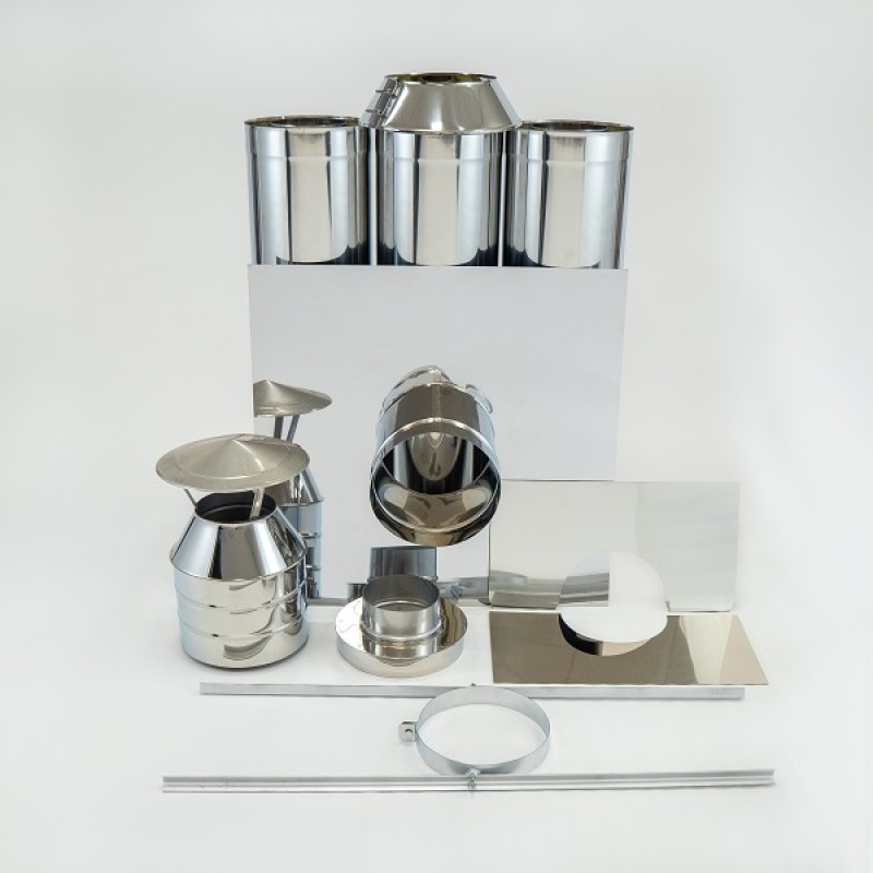 Vertikaalse isoleeritud roostevabast terasest korstna komplekt Ø 160/260 mm - 3 meetrit