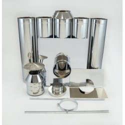 Vertikaalse isoleeritud roostevabast terasest korstna komplekt Ø 80/180 mm - 5 meetrit