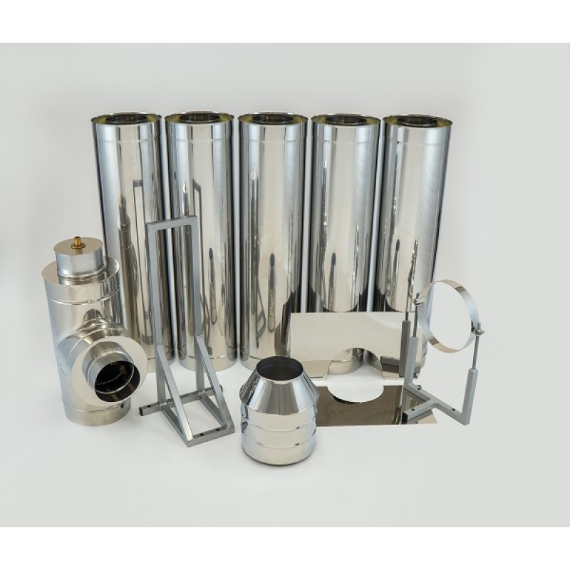 Korstnatorude komplekt Ø 100/200 mm, kõrgus 5000 mm