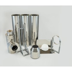 Isoleeritud roostevabast terasest korstnakomplekt Ø 80/180 mm - 3 meetrit