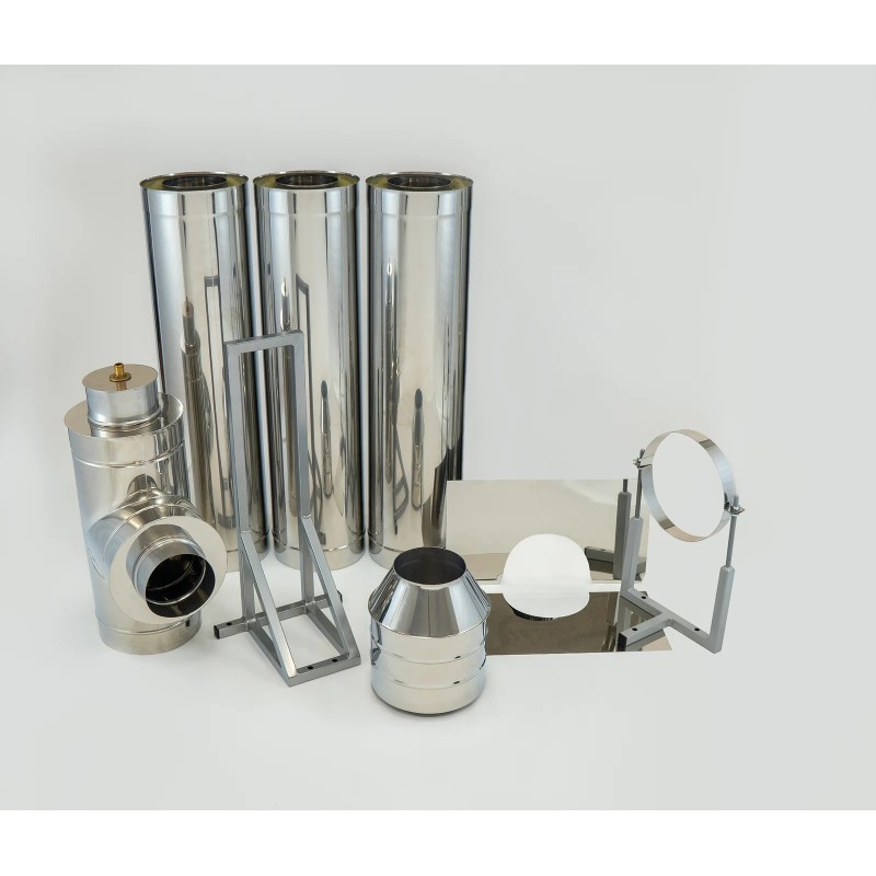 Isoleeritud roostevabast terasest korstnakomplekt Ø 160/260 mm - 3 meetrit